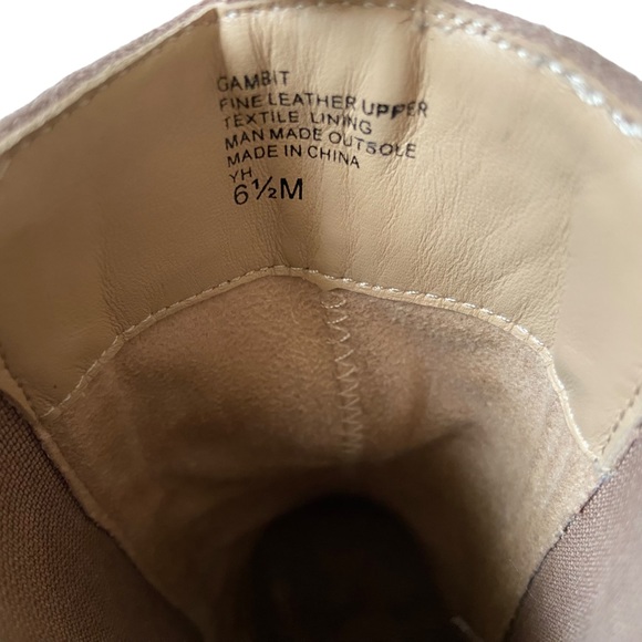 Charles David Gambit Taupe Pink Suede Leather Platform Block Heel Boots Booties - Picture 11 of 12